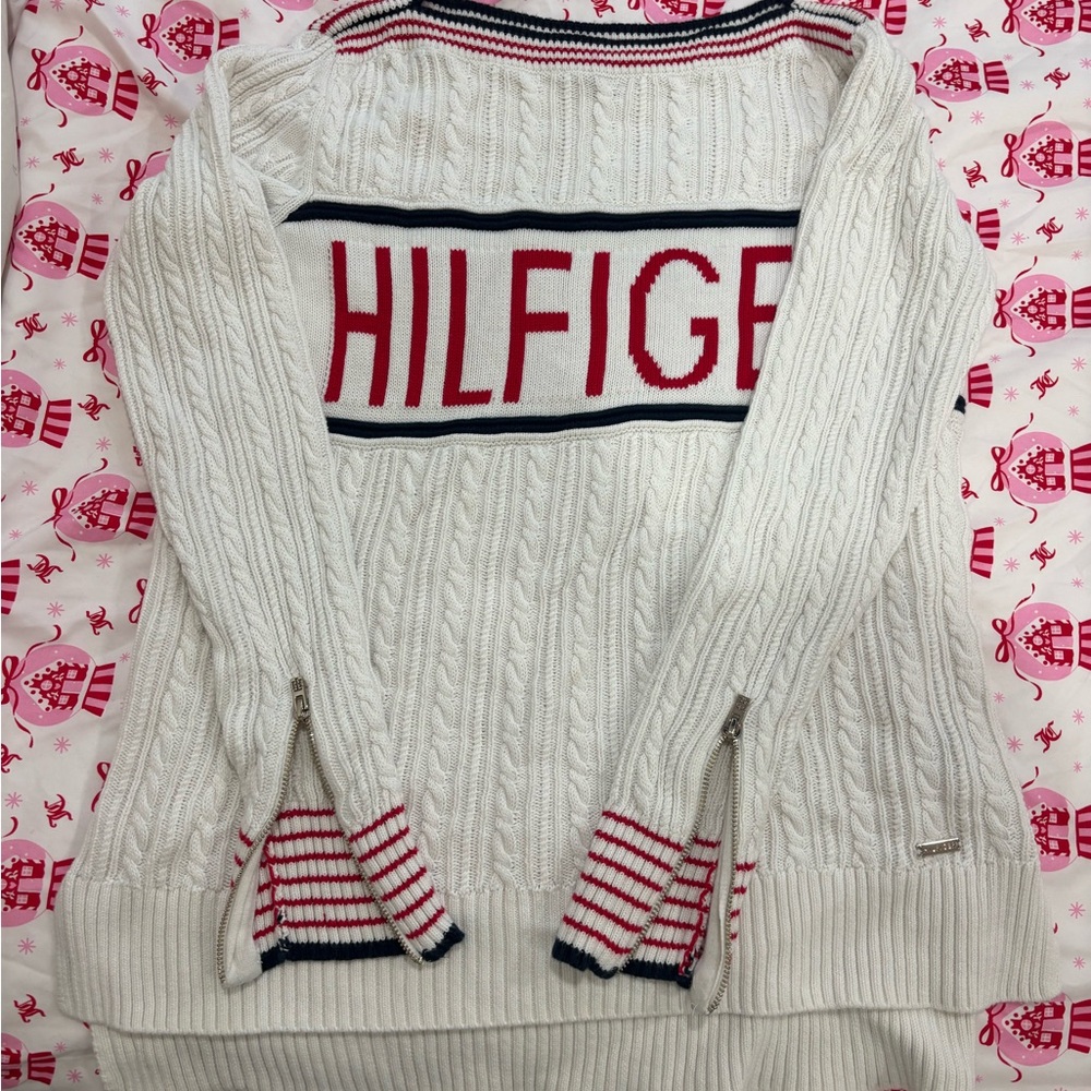 Tommy Hilfiger White Cable Knit Sweater